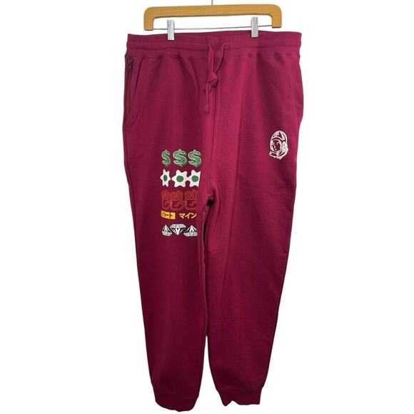 Billionaire Boys Club BBC Burgundy Icon Drawstring XXL Jogger Anemone Sweatpants